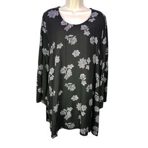 Vintage Y2k Mossimo medium dress black floral whimsygoth fairy cottage romantic‎